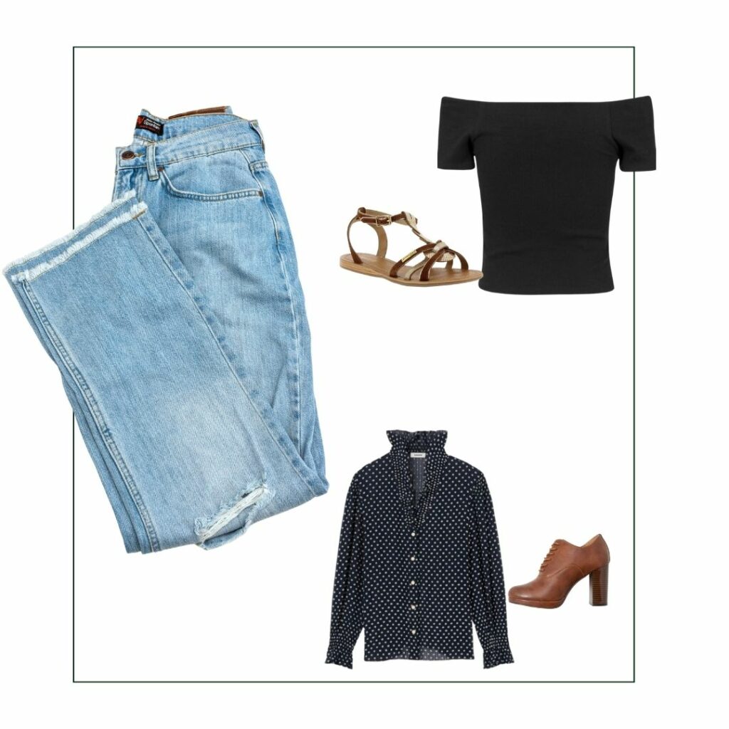 outfit jean flare