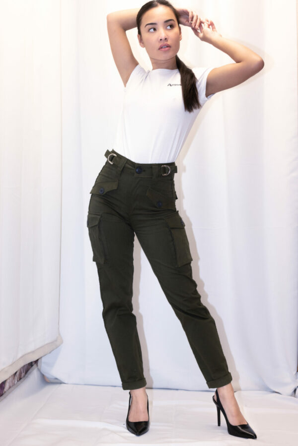 pantalon cargo vert militaire femme